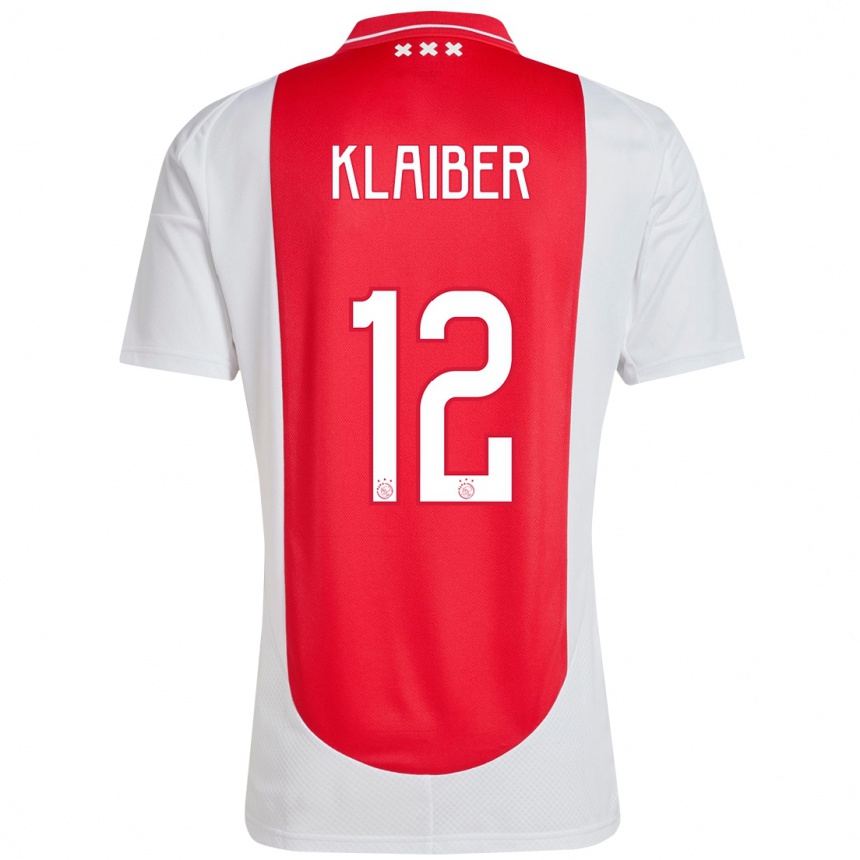 Kids Football Sean Klaiber #12 Red White Home Jersey 2024/25 T-Shirt Nz