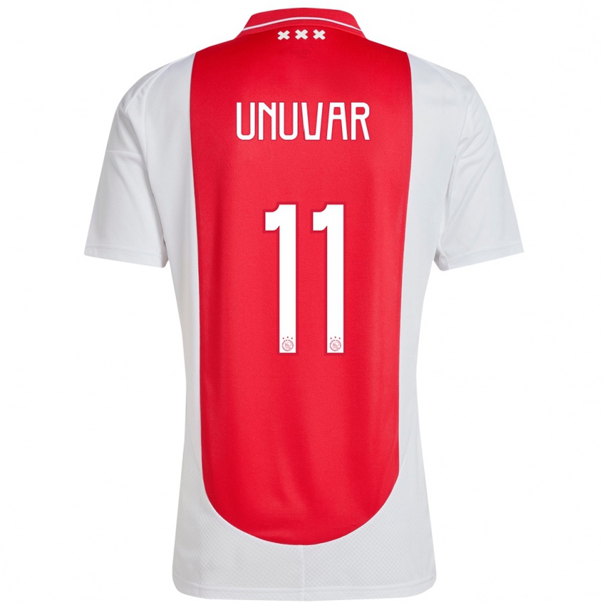 Kids Football Naci Unuvar #11 Red White Home Jersey 2024/25 T-Shirt Nz