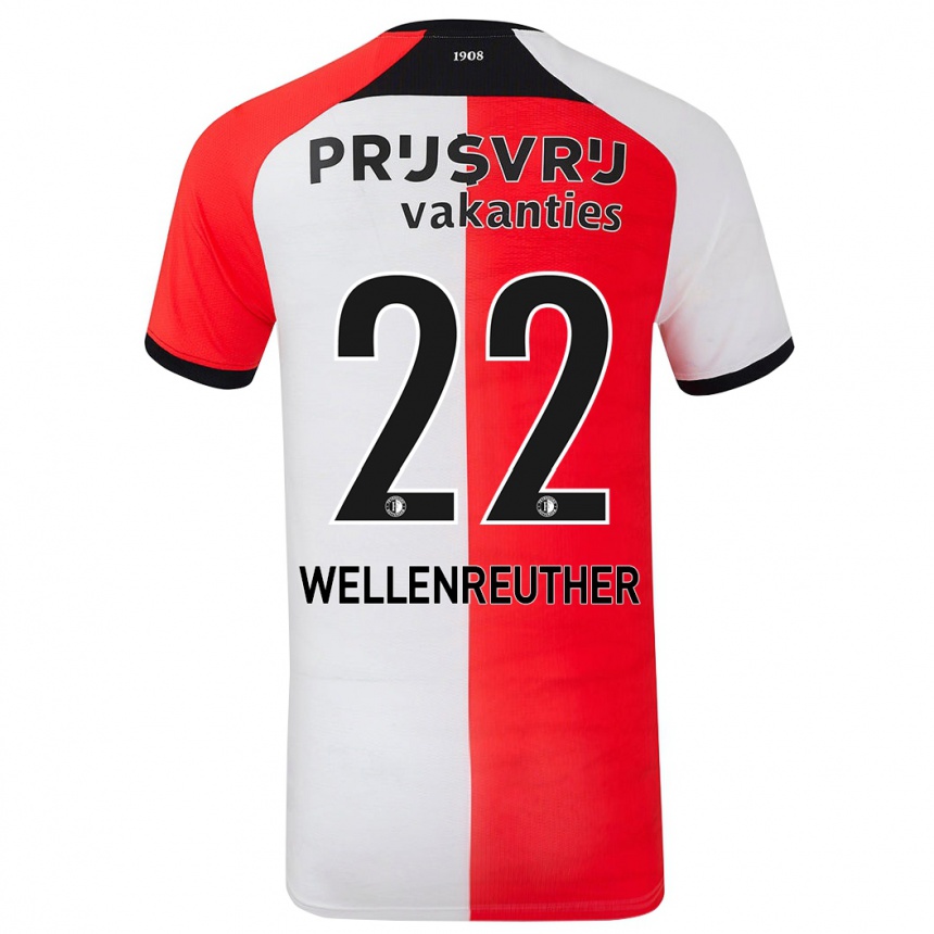 Kids Football Timon Wellenreuther #22 Red White Home Jersey 2024/25 T-Shirt Nz