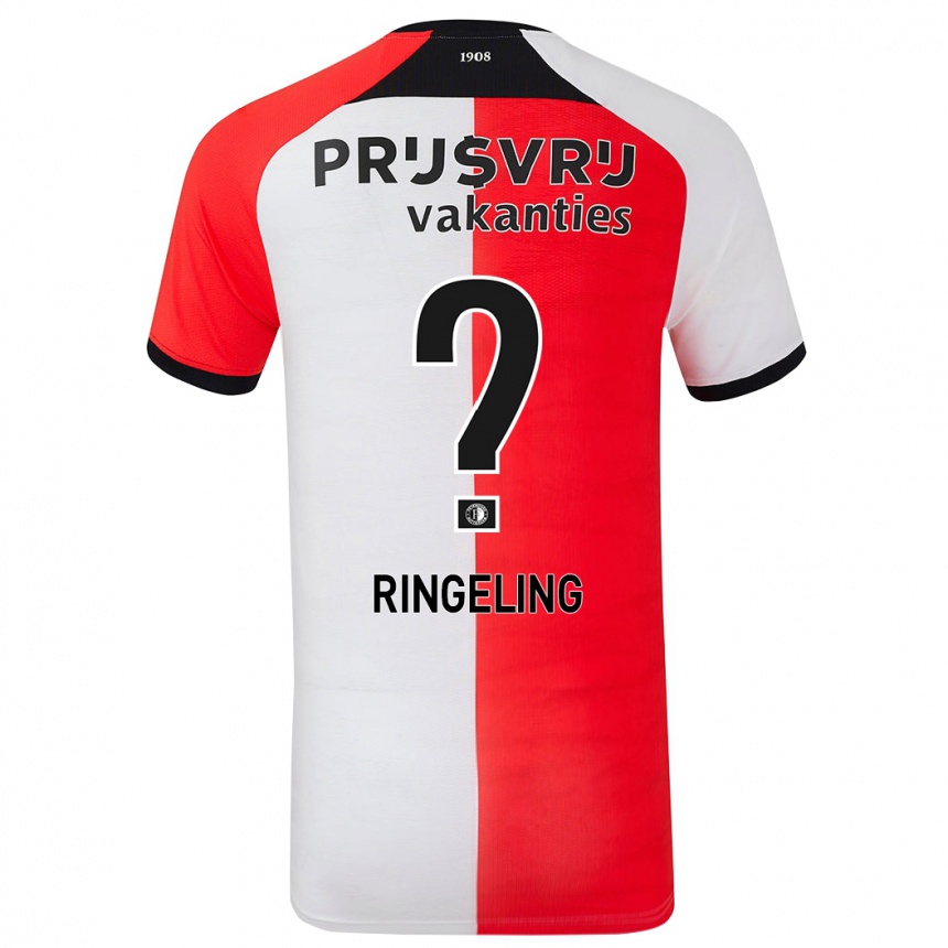 Kids Football Sam Ringeling #0 Red White Home Jersey 2024/25 T-Shirt Nz