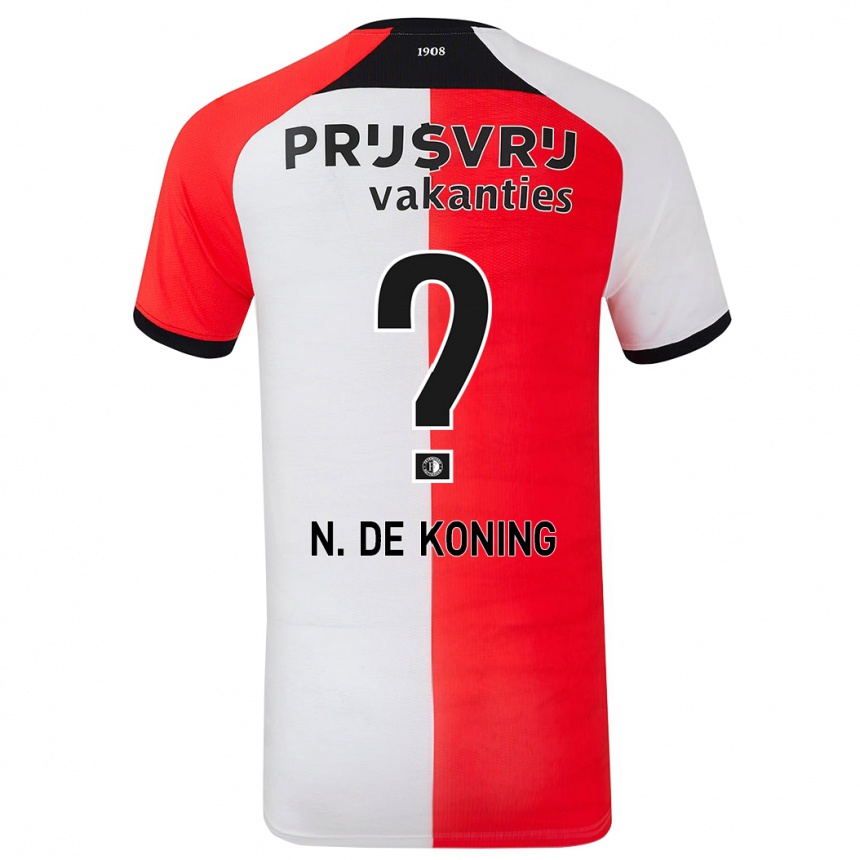 Kids Football Nick De Koning #0 Red White Home Jersey 2024/25 T-Shirt Nz