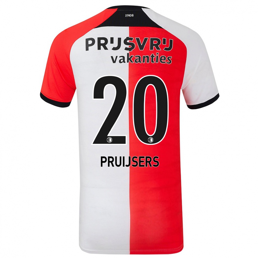 Kids Football Tom Pruijsers #20 Red White Home Jersey 2024/25 T-Shirt Nz