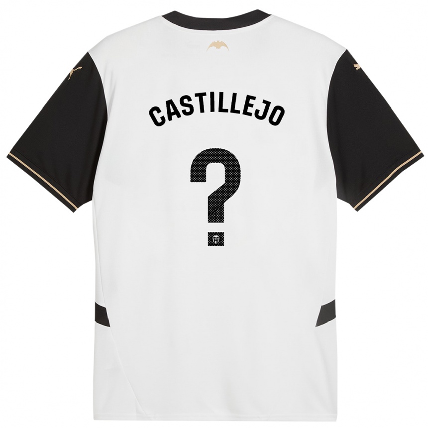 Kids Football Samu Castillejo #0 White Black Home Jersey 2024/25 T-Shirt Nz