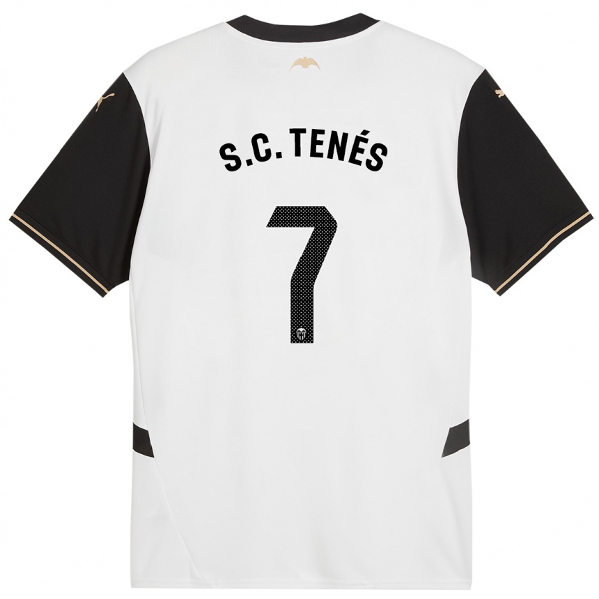 Kids Football Sergi Canós #7 White Black Home Jersey 2024/25 T-Shirt Nz