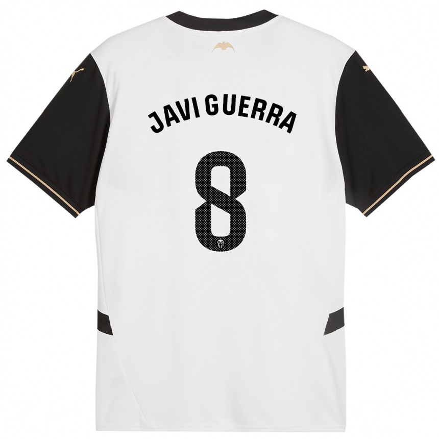 Kids Football Javi Guerra #8 White Black Home Jersey 2024/25 T-Shirt Nz