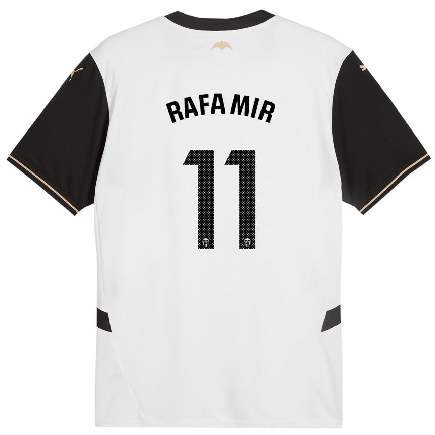 Kids Football Rafa Mir #11 White Black Home Jersey 2024/25 T-Shirt Nz