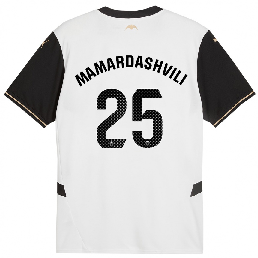 Kids Football Giorgi Mamardashvili #25 White Black Home Jersey 2024/25 T-Shirt Nz