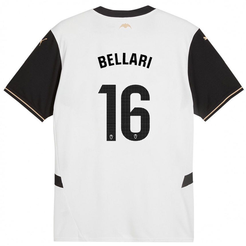 Kids Football Hamza Bellari #16 White Black Home Jersey 2024/25 T-Shirt Nz