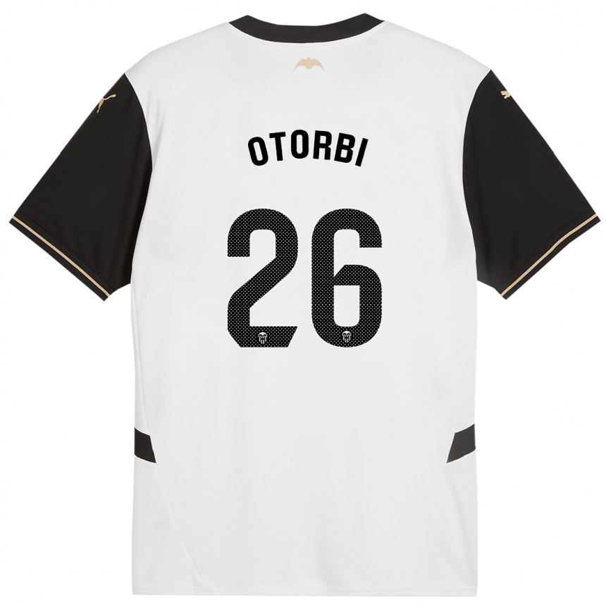 Kids Football David Otorbi #26 White Black Home Jersey 2024/25 T-Shirt Nz