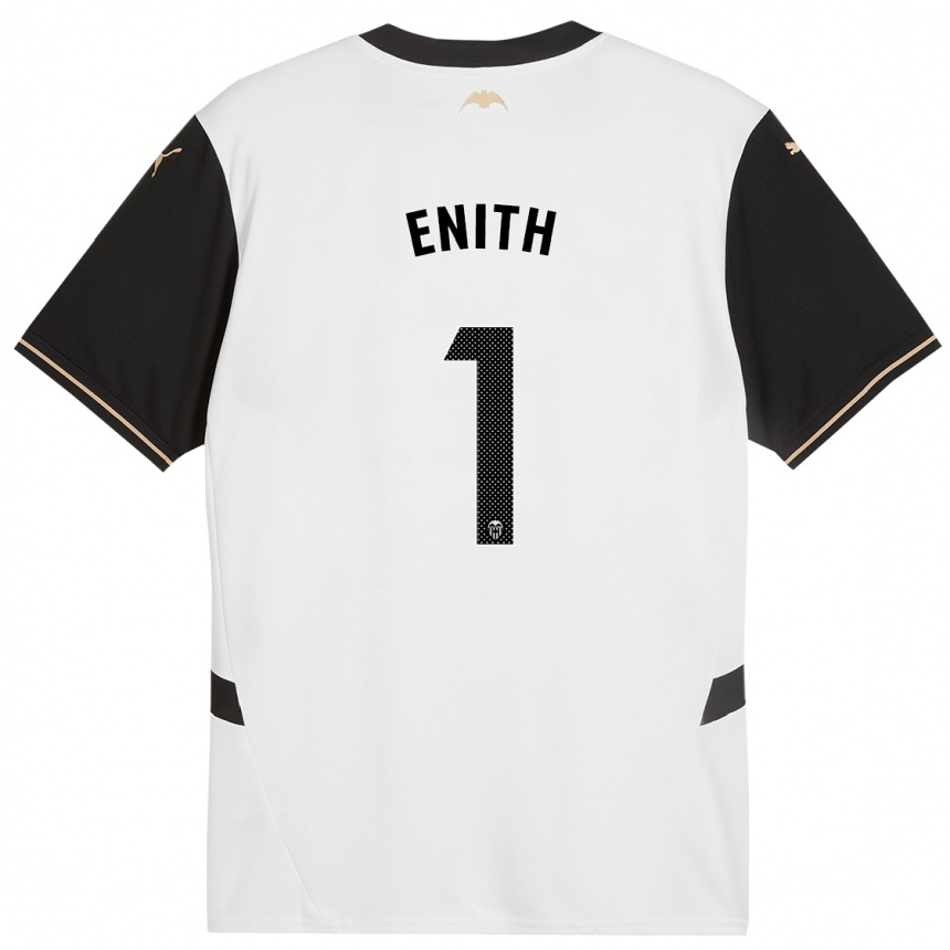 Kids Football Enith #1 White Black Home Jersey 2024/25 T-Shirt Nz