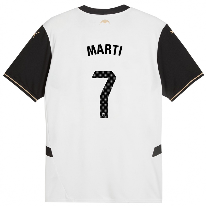 Kids Football Marina Martí #7 White Black Home Jersey 2024/25 T-Shirt Nz