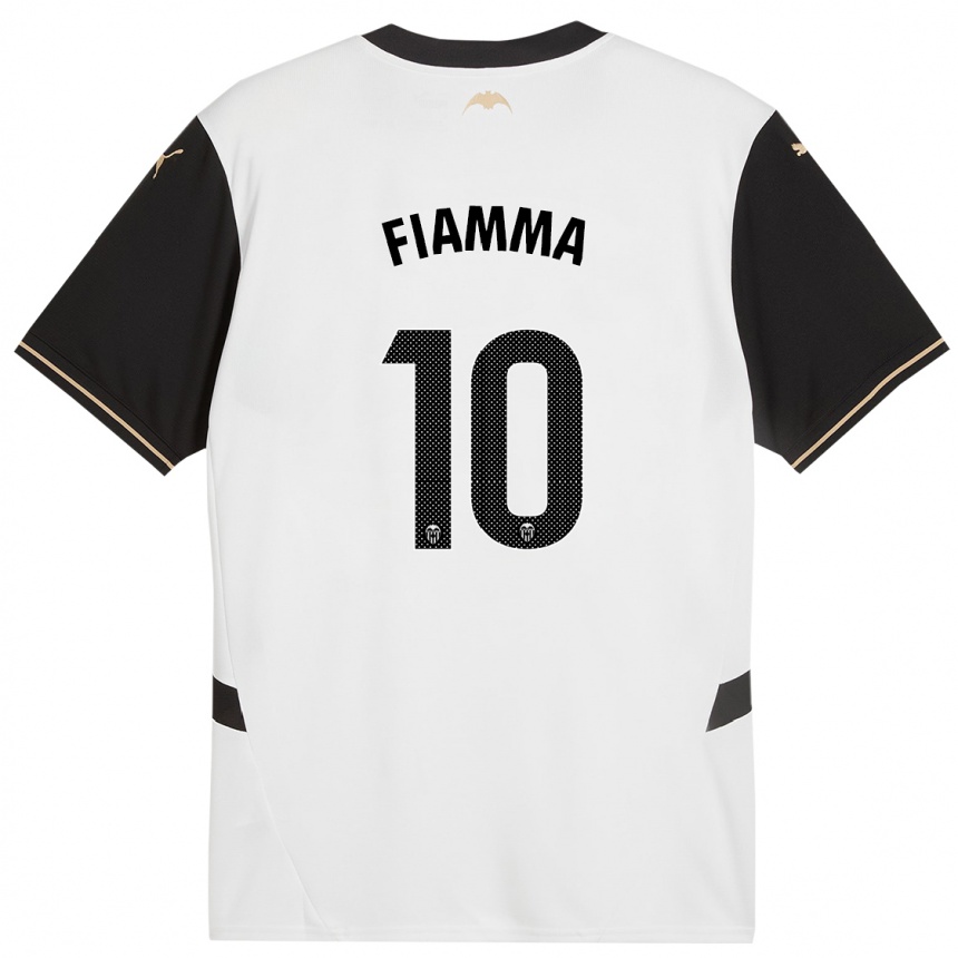 Kids Football Fiamma #10 White Black Home Jersey 2024/25 T-Shirt Nz