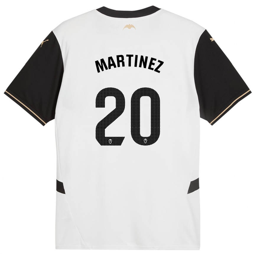 Kids Football Asun Martínez #20 White Black Home Jersey 2024/25 T-Shirt Nz