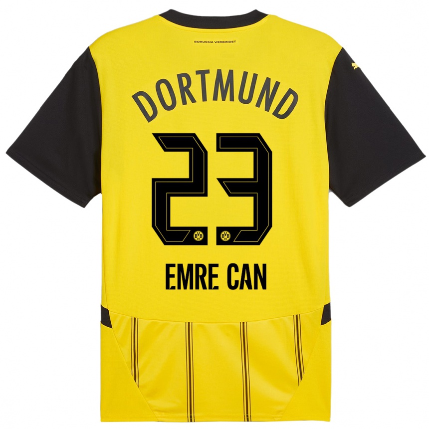 Kids Football Emre Can #23 Yellow Black Home Jersey 2024/25 T-Shirt Nz