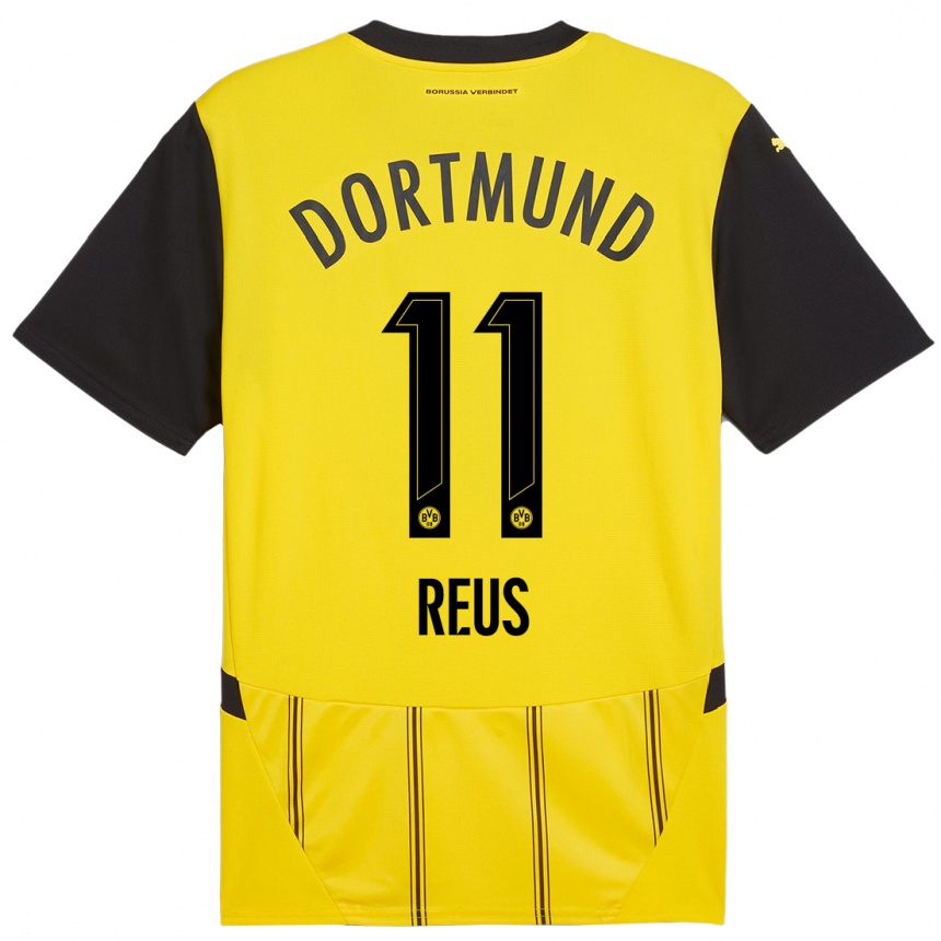 Kids Football Marco Reus #11 Yellow Black Home Jersey 2024/25 T-Shirt Nz