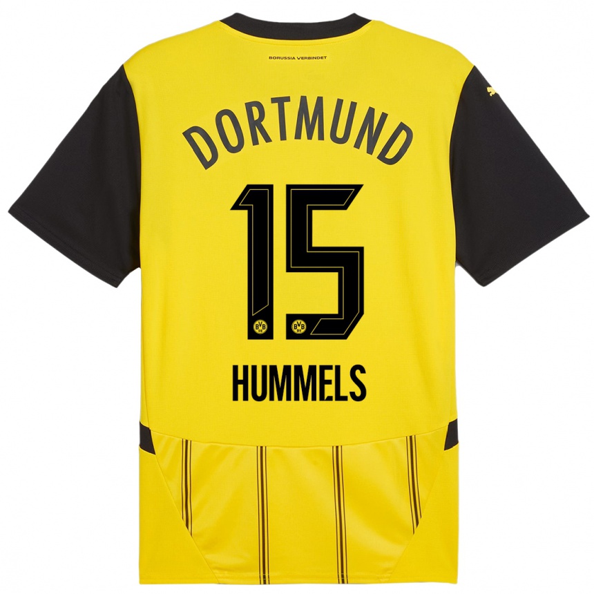 Kids Football Mats Hummels #15 Yellow Black Home Jersey 2024/25 T-Shirt Nz