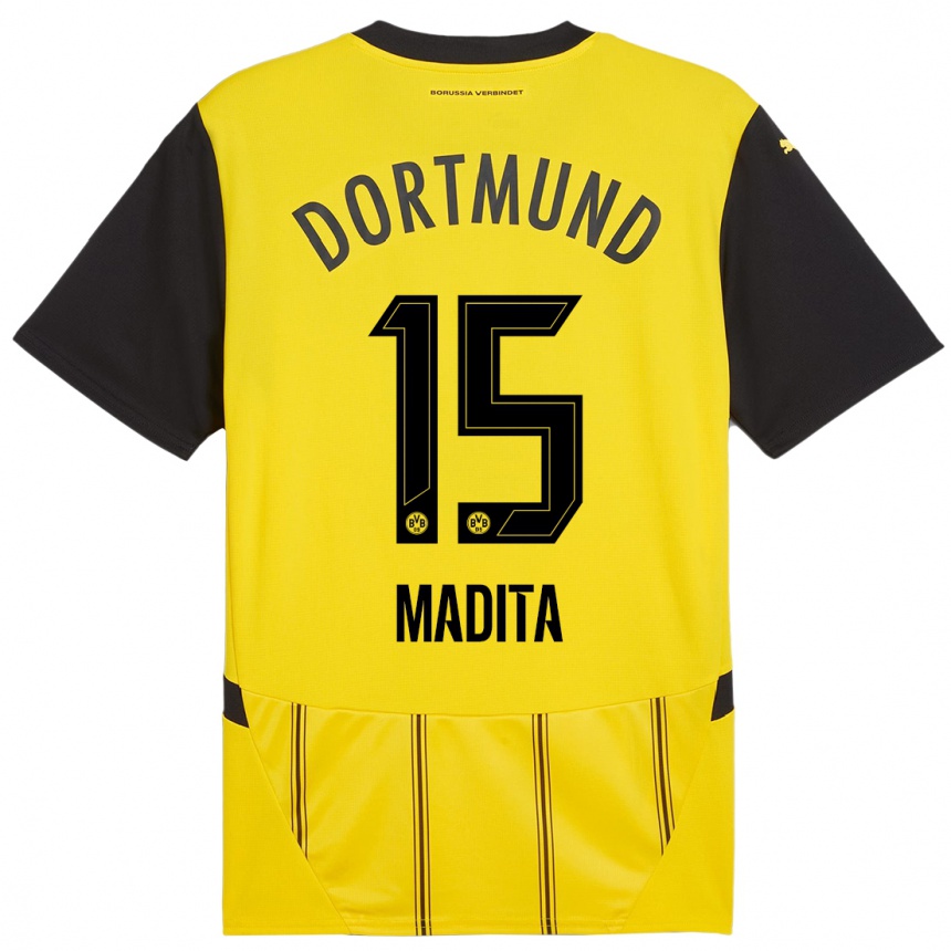 Kids Football Kohorst Madita #15 Yellow Black Home Jersey 2024/25 T-Shirt Nz