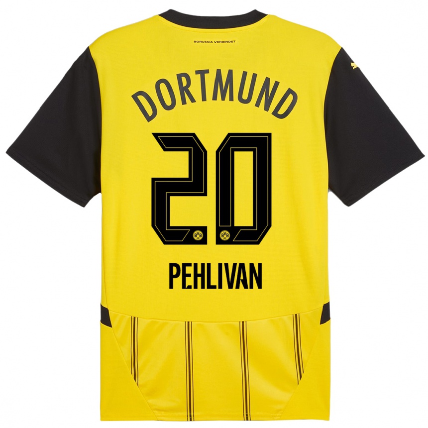 Kids Football Miran Pehlivan #20 Yellow Black Home Jersey 2024/25 T-Shirt Nz