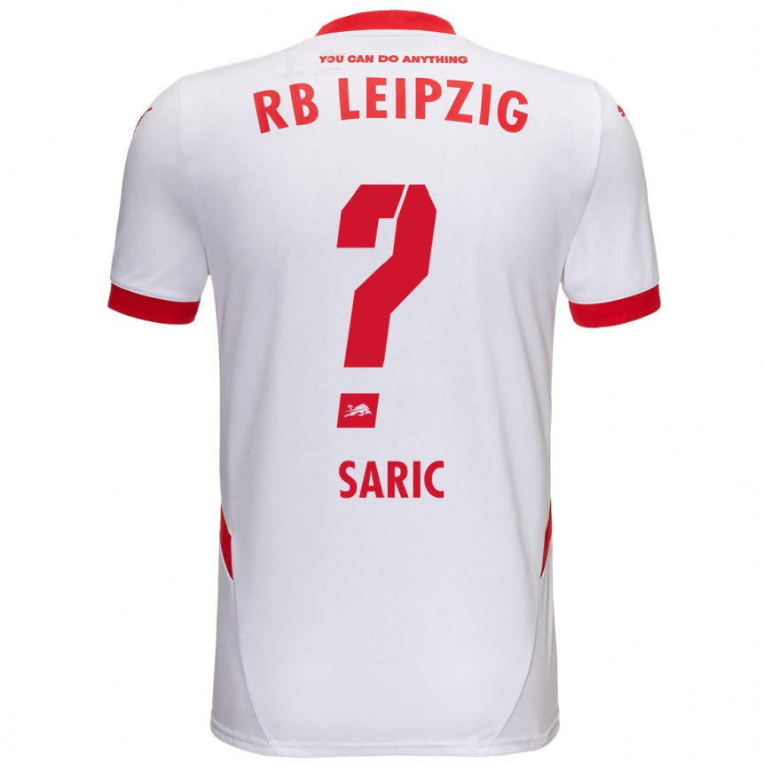 Kids Football Lucio Saric #0 White Red Home Jersey 2024/25 T-Shirt Nz