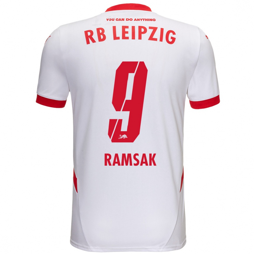 Kids Football Robert Ramsak #9 White Red Home Jersey 2024/25 T-Shirt Nz