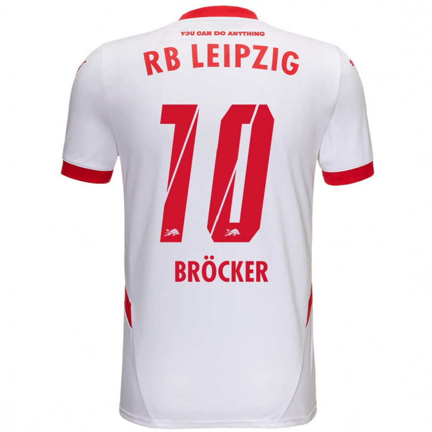 Kids Football Mads Bröcker #10 White Red Home Jersey 2024/25 T-Shirt Nz