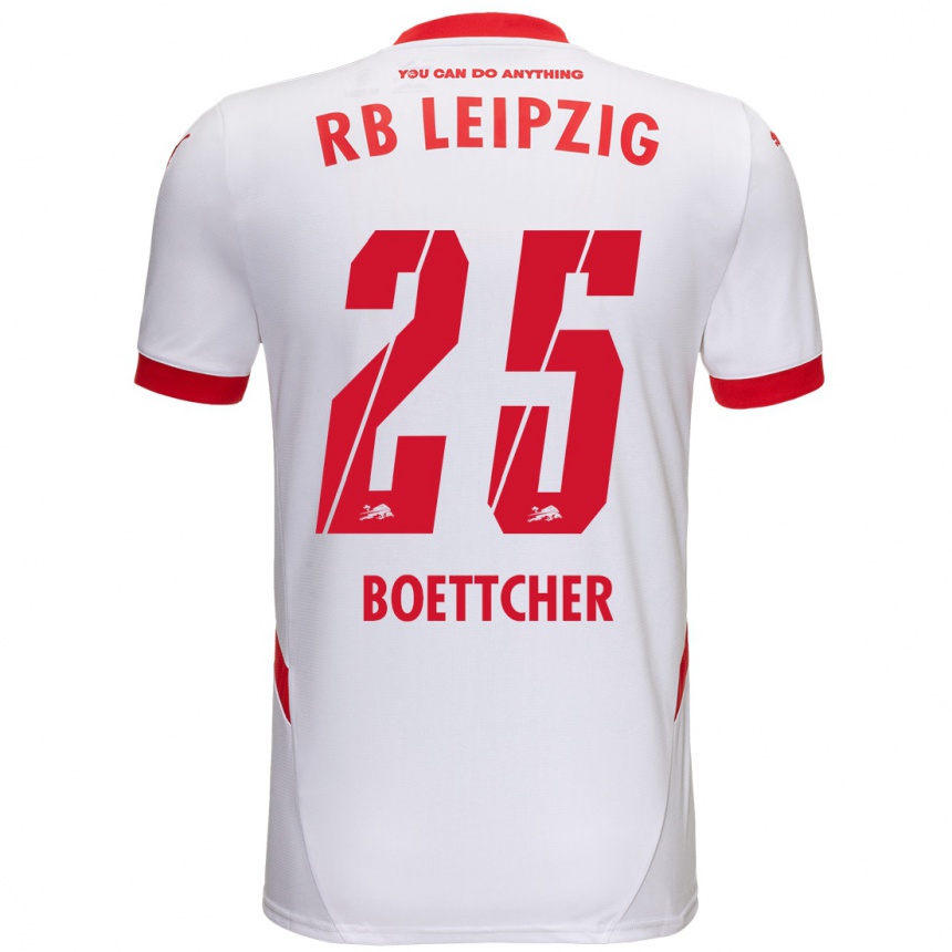 Kids Football Eve Boettcher #25 White Red Home Jersey 2024/25 T-Shirt Nz