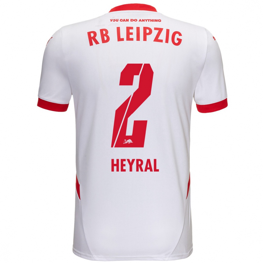 Kids Football Neo Heyral #2 White Red Home Jersey 2024/25 T-Shirt Nz