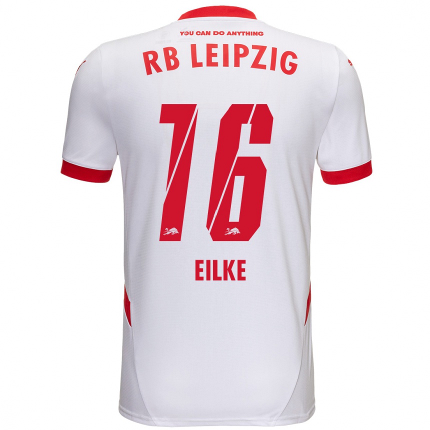 Kids Football Lennox Eilke #16 White Red Home Jersey 2024/25 T-Shirt Nz