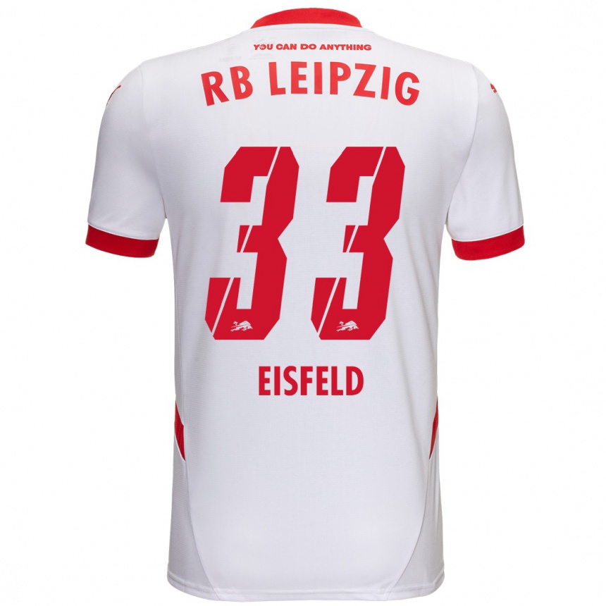 Kids Football Tom Eisfeld #33 White Red Home Jersey 2024/25 T-Shirt Nz