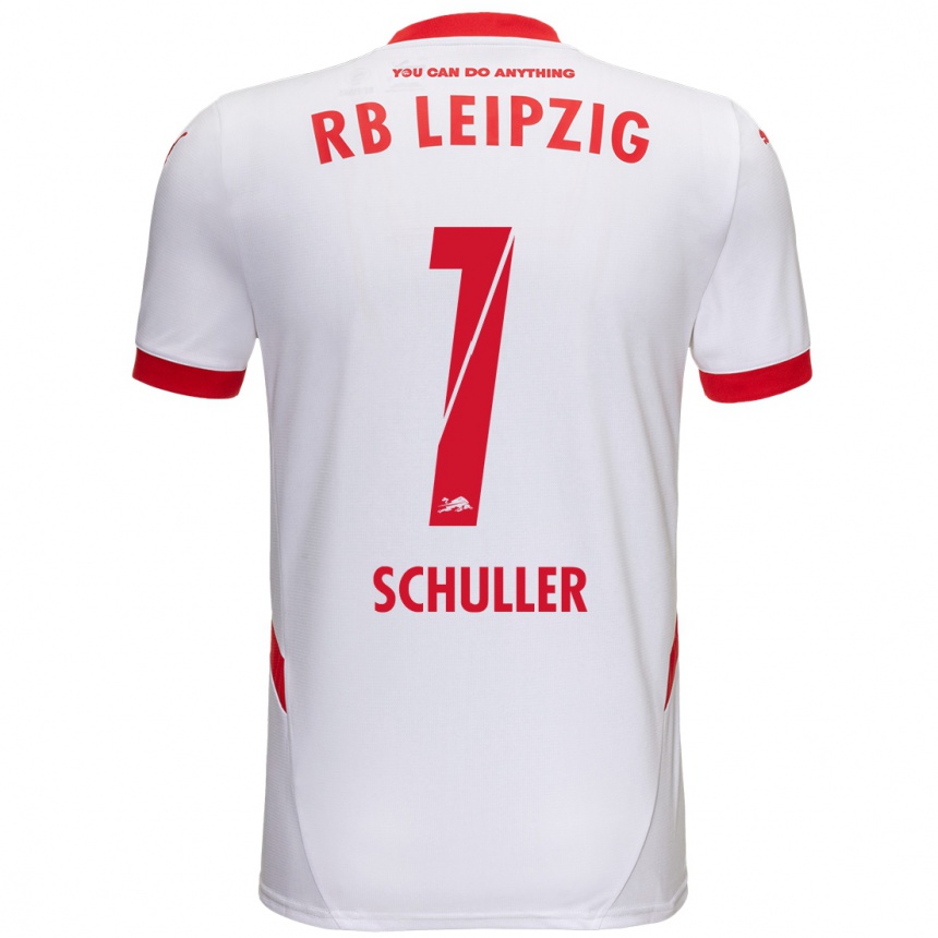 Kids Football Gina Schüller #1 White Red Home Jersey 2024/25 T-Shirt Nz