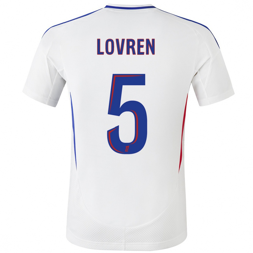 Kids Football Dejan Lovren #5 White Blue Home Jersey 2024/25 T-Shirt Nz