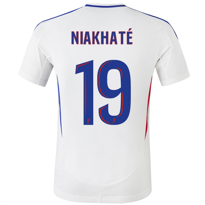 Kids Football Moussa Niakhaté #19 White Blue Home Jersey 2024/25 T-Shirt Nz