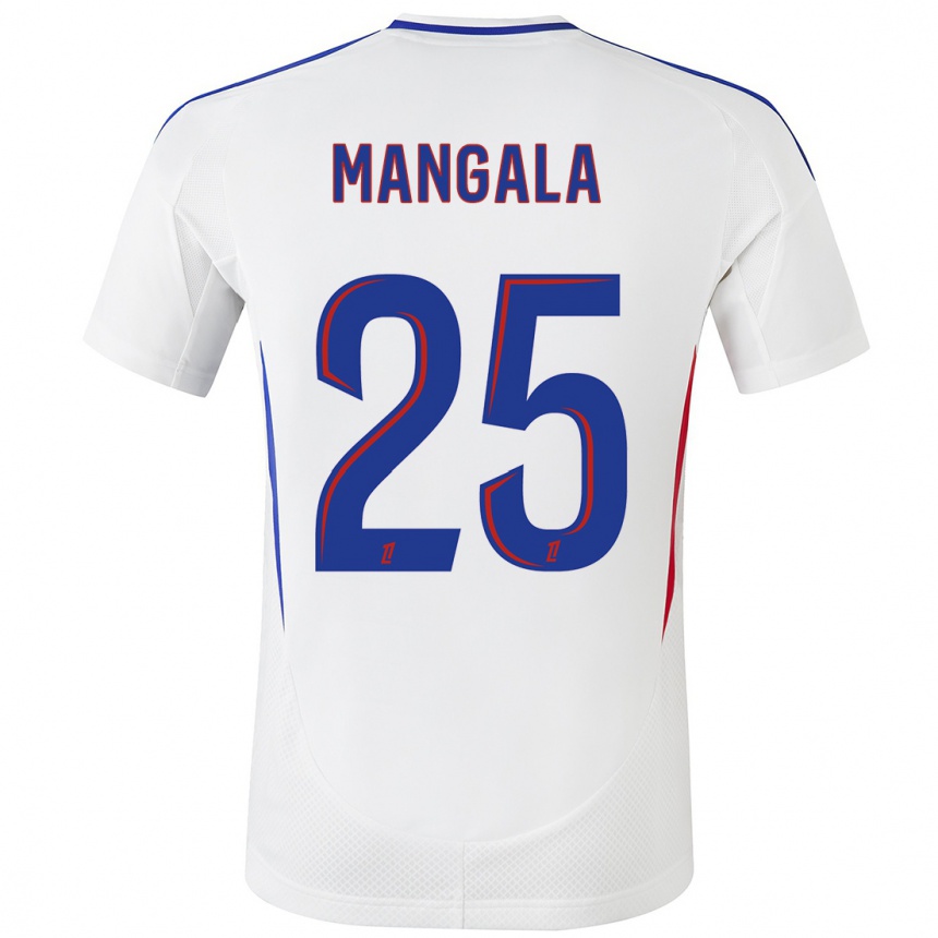 Kids Football Orel Mangala #25 White Blue Home Jersey 2024/25 T-Shirt Nz