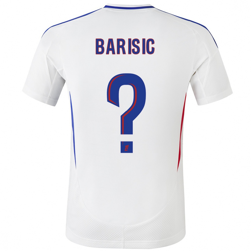 Kids Football Teo Barisic #0 White Blue Home Jersey 2024/25 T-Shirt Nz