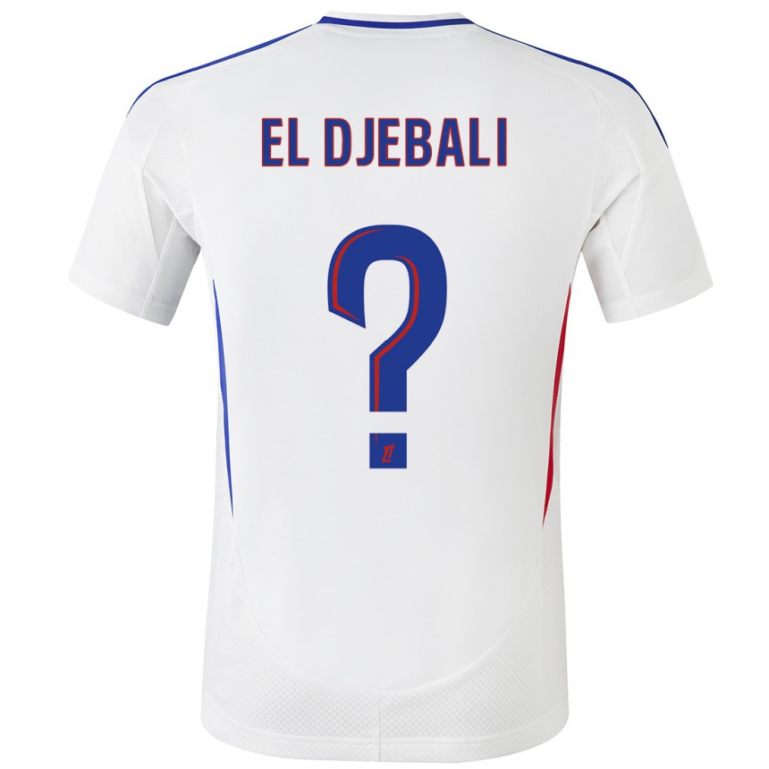 Kids Football Chaim El Djebali #0 White Blue Home Jersey 2024/25 T-Shirt Nz