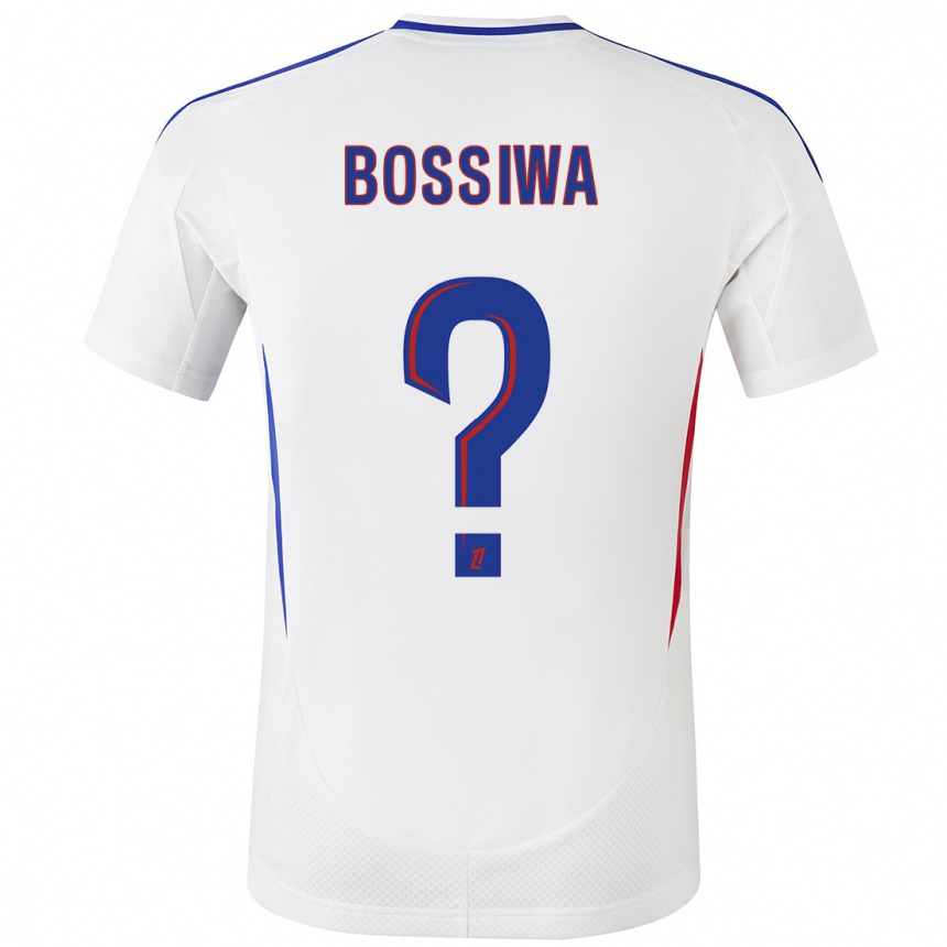 Kids Football Samuel Bossiwa #0 White Blue Home Jersey 2024/25 T-Shirt Nz