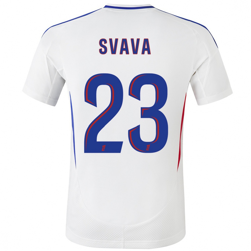 Kids Football Sofie Svava #23 White Blue Home Jersey 2024/25 T-Shirt Nz