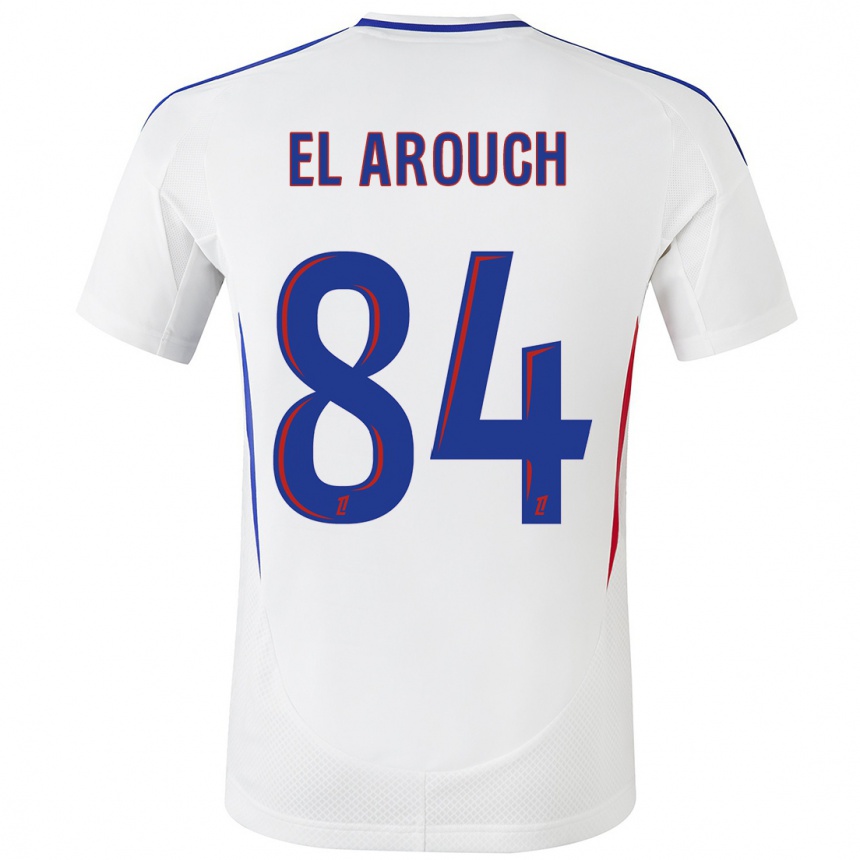 Kids Football Mohamed El Arouch #84 White Blue Home Jersey 2024/25 T-Shirt Nz