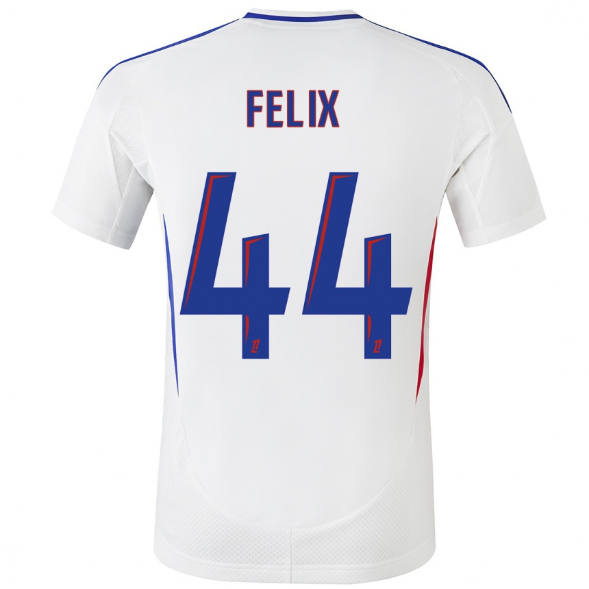 Kids Football Marley Felix #44 White Blue Home Jersey 2024/25 T-Shirt Nz