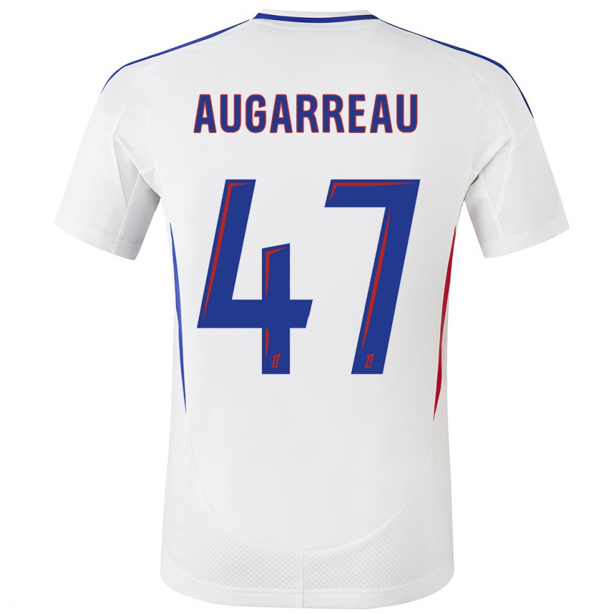 Kids Football Sofiane Augarreau #47 White Blue Home Jersey 2024/25 T-Shirt Nz