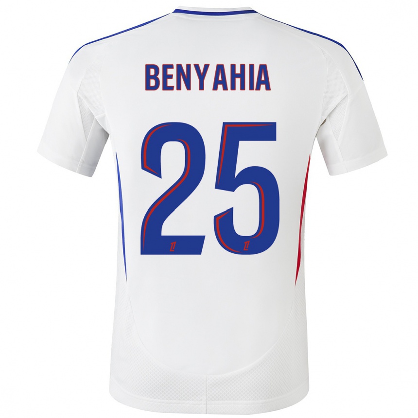 Kids Football Ines Benyahia #25 White Blue Home Jersey 2024/25 T-Shirt Nz