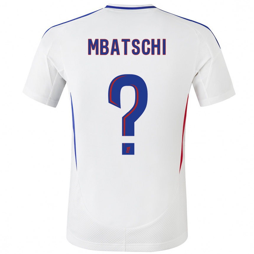 Kids Football Prince Mbatschi #0 White Blue Home Jersey 2024/25 T-Shirt Nz