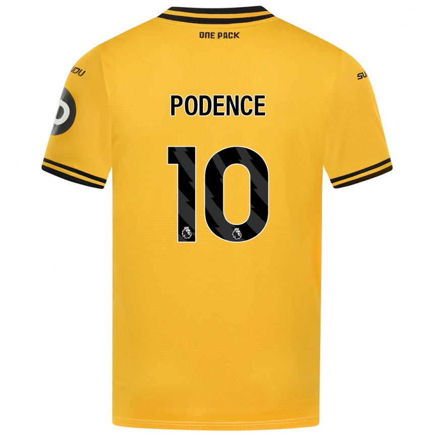 Kids Football Daniel Podence #10 Yellow Home Jersey 2024/25 T-Shirt Nz