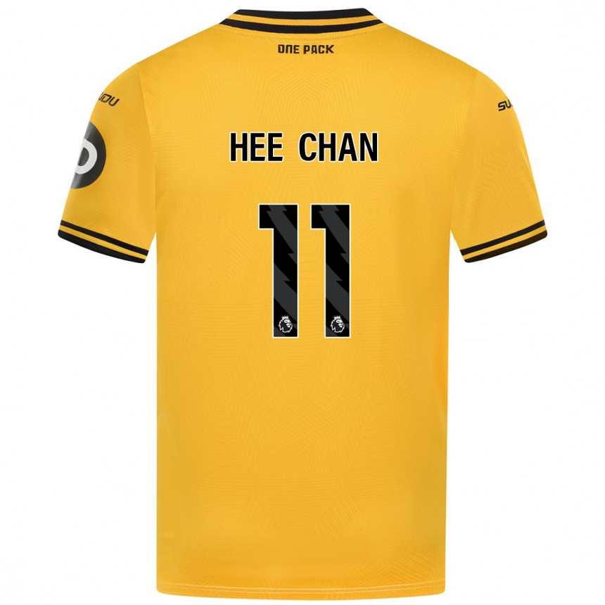 Kids Football Hee-Chan Hwang #11 Yellow Home Jersey 2024/25 T-Shirt Nz