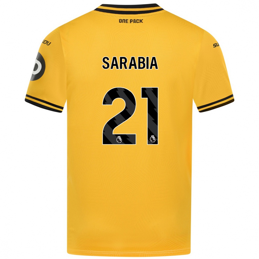 Kids Football Pablo Sarabia #21 Yellow Home Jersey 2024/25 T-Shirt Nz