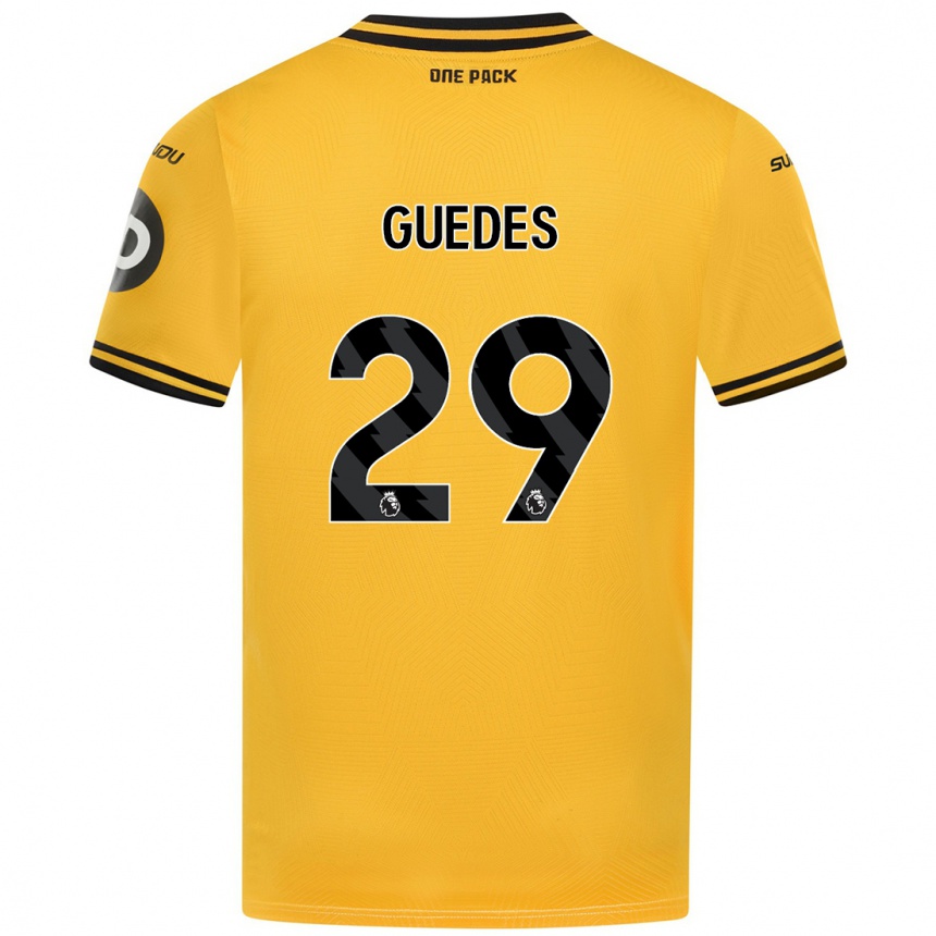 Kids Football Gonçalo Guedes #29 Yellow Home Jersey 2024/25 T-Shirt Nz