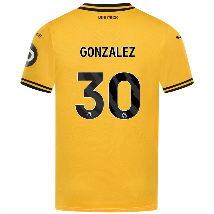 Kids Football Enso González #30 Yellow Home Jersey 2024/25 T-Shirt Nz