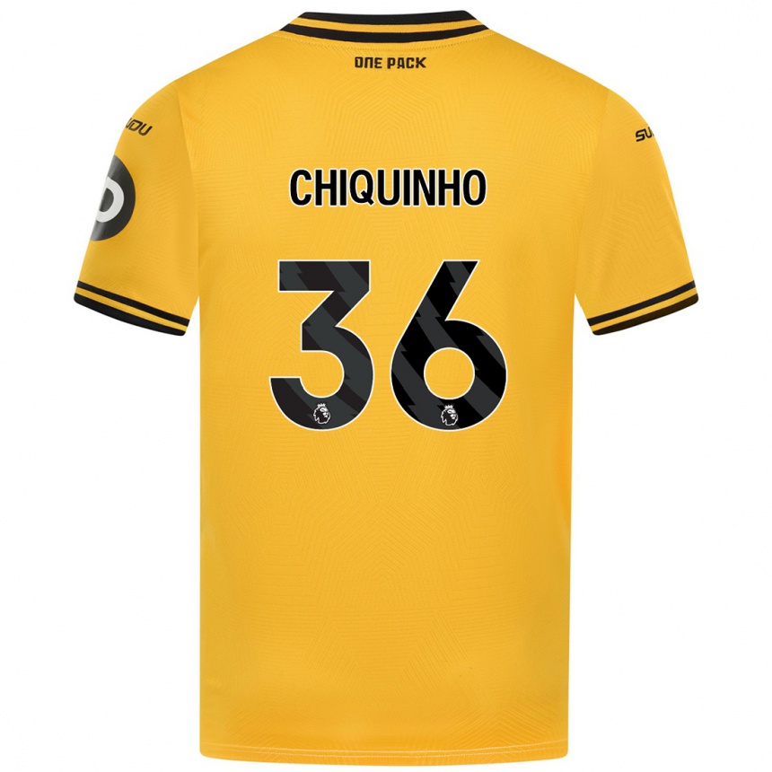 Kids Football Chiquinho #36 Yellow Home Jersey 2024/25 T-Shirt Nz