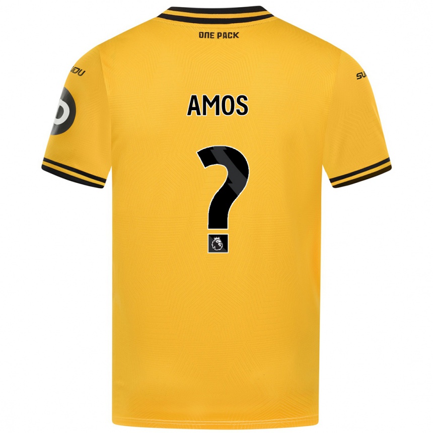 Kids Football Stan Amos #0 Yellow Home Jersey 2024/25 T-Shirt Nz