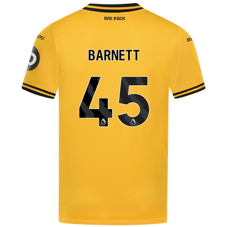 Kids Football Ty Barnett #45 Yellow Home Jersey 2024/25 T-Shirt Nz